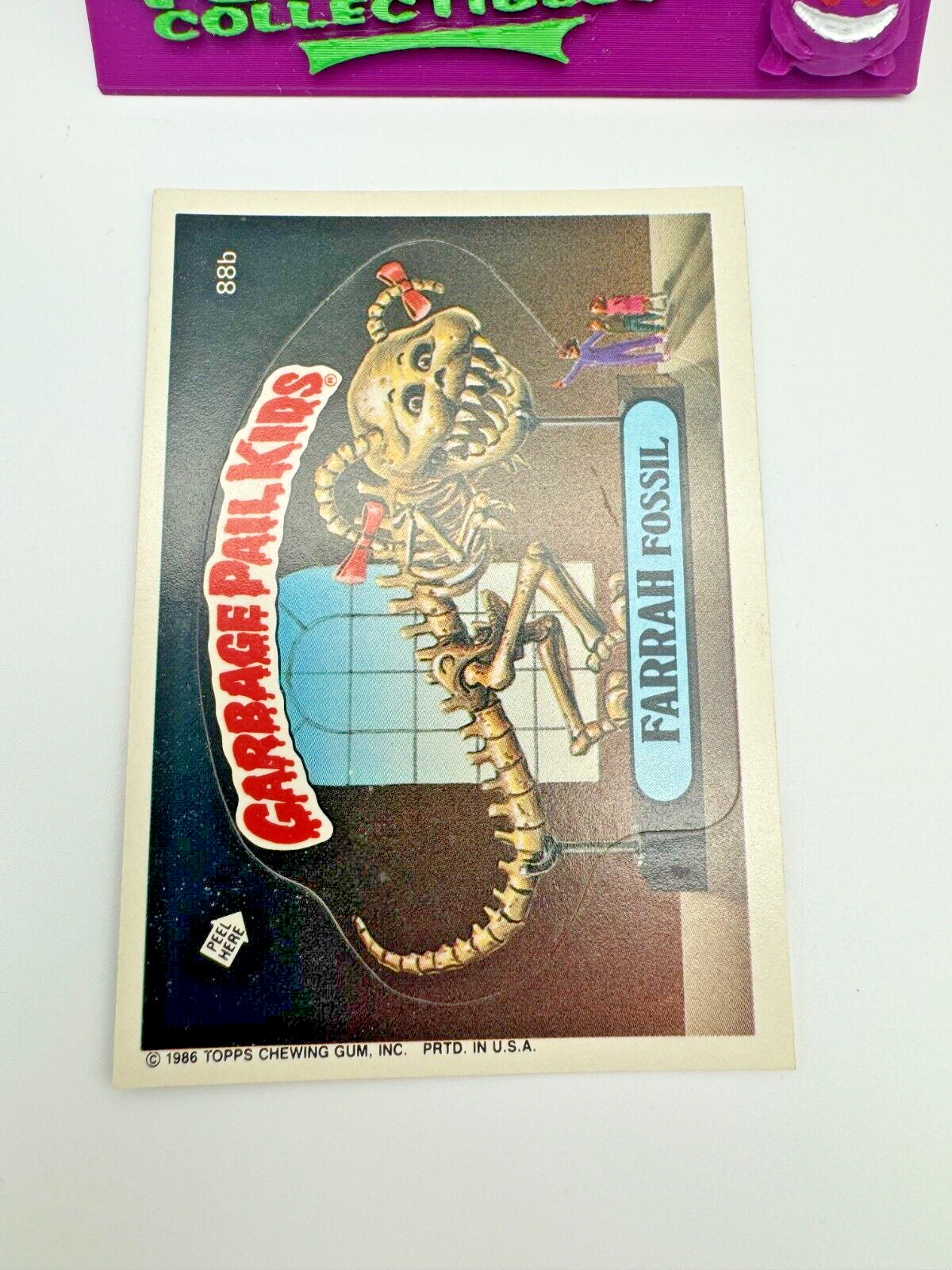 1986 Topps Garbage Pail Kids Series 3 FARRAH FOSSIL #88b GPK Sticker Vintage!