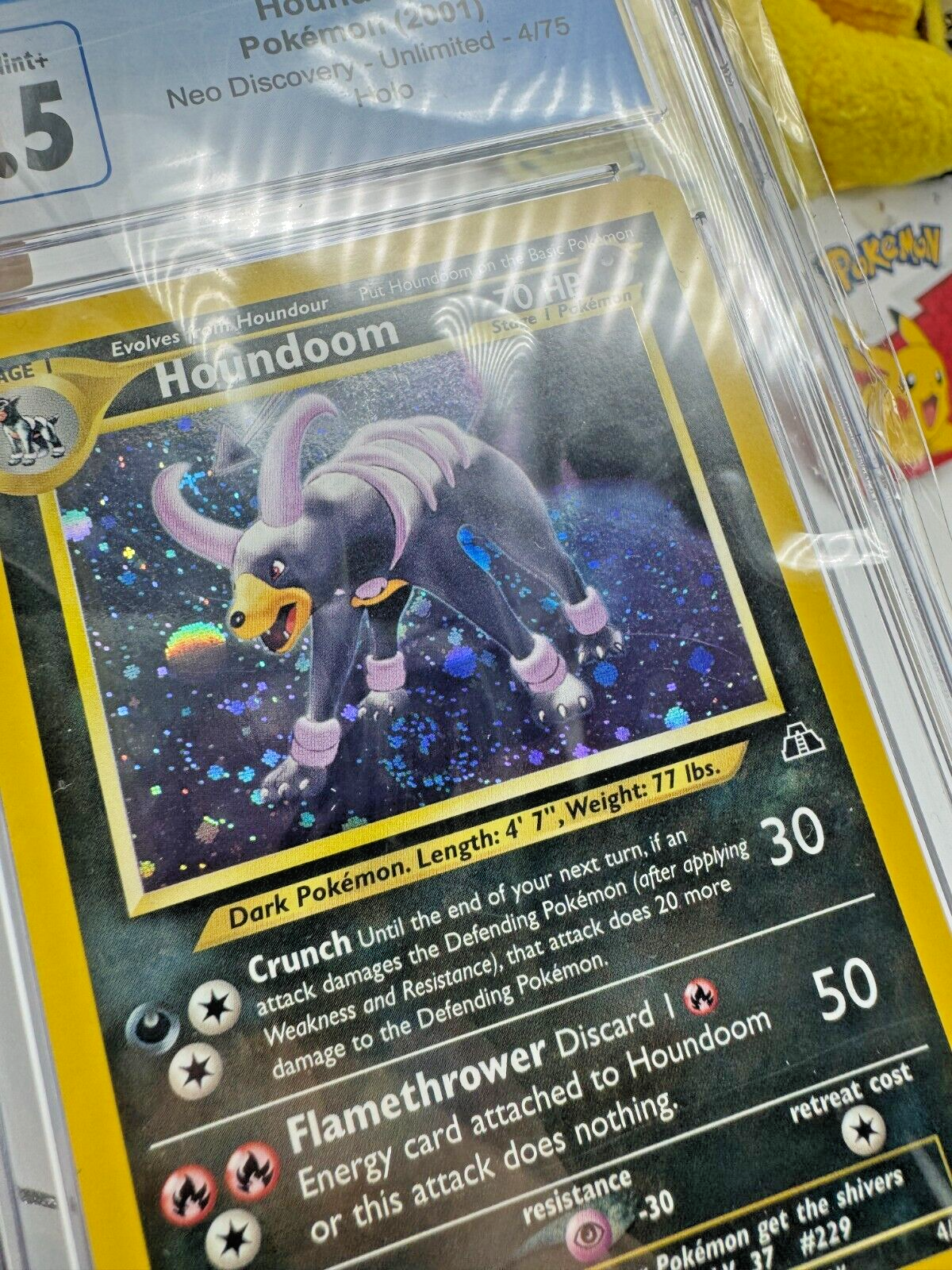 2001 CGC 7.5 Pokémon Neo Discovery Houndoom w SWIRL 4/75 English Holo NM+ WOTC