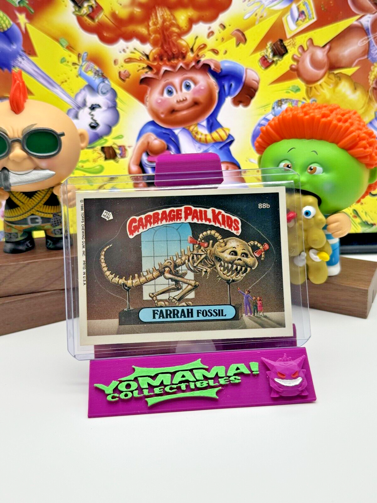 1986 Topps Garbage Pail Kids Series 3 FARRAH FOSSIL #88b GPK Sticker Vintage!