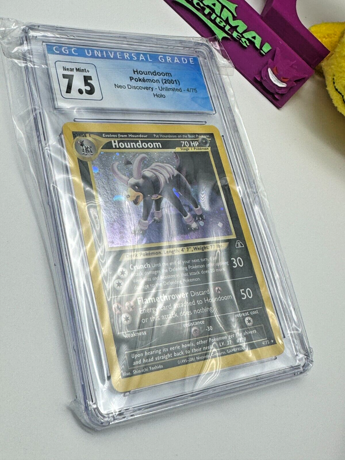2001 CGC 7.5 Pokémon Neo Discovery Houndoom w SWIRL 4/75 English Holo NM+ WOTC