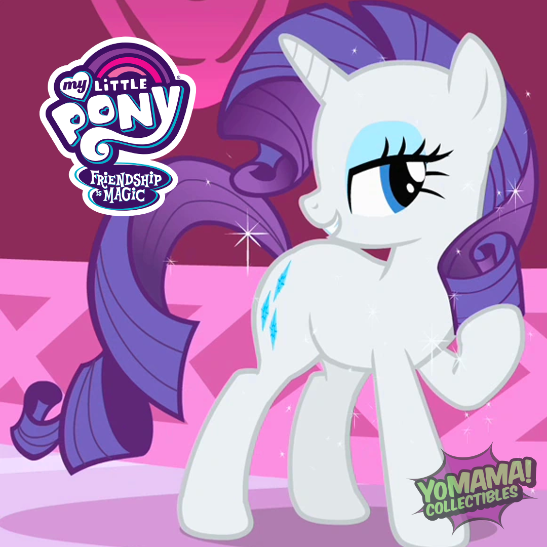 2010 Hasbro My Little Pony Rare W/Ribbon Attached G4 Rarity Authentic 3" MLP