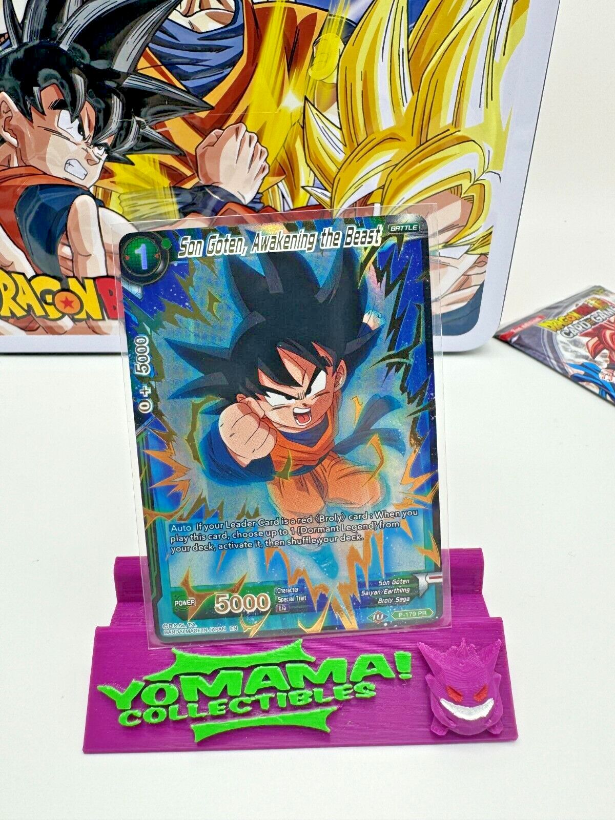 2021 Dragon Ball Z Son Goten, Awakening the Beast P-179 PR Gold Stamped Foil