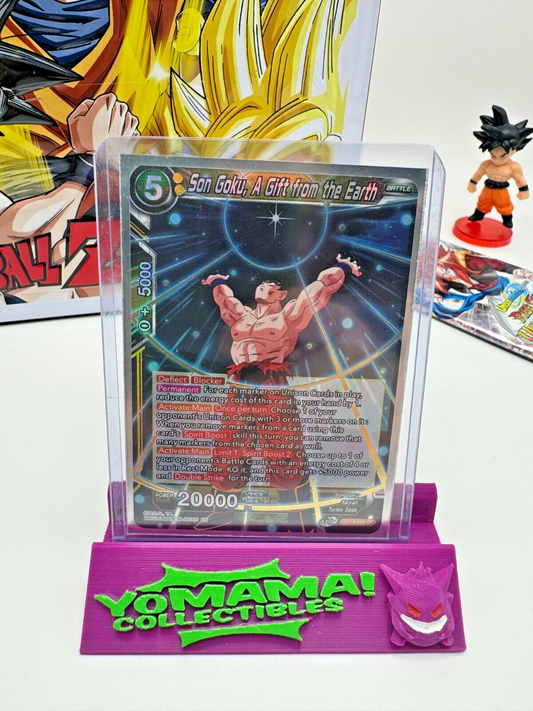 2021 Dragon Ball Z TCG Son Goku, A Gift from the Earth BT15-095 SR GOLD FOIL !