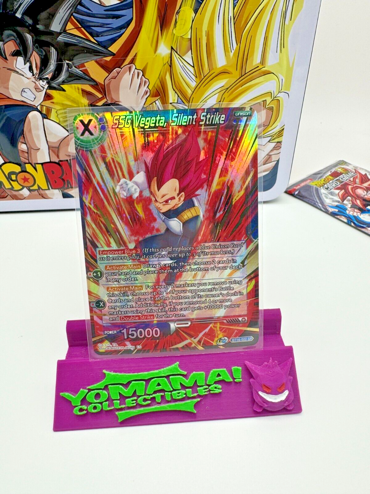 2022 Dragon Ball Z Super CCG SSG Vegeta Silent Strike BT16-022 SR Gold Foil NM