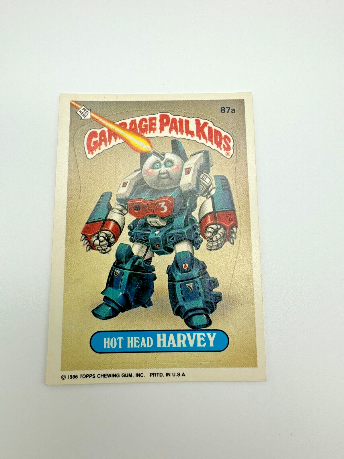 1986 Topps Garbage Pail Kids Series 3 HOT HEAD HARVEY # 87a GPK Sticker Vintage!