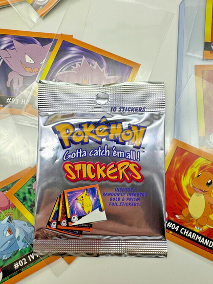 Vintage 1999 Pokemon ArtBox Series 1 Stickers - 1 x SEALED Pack with Free Gift!