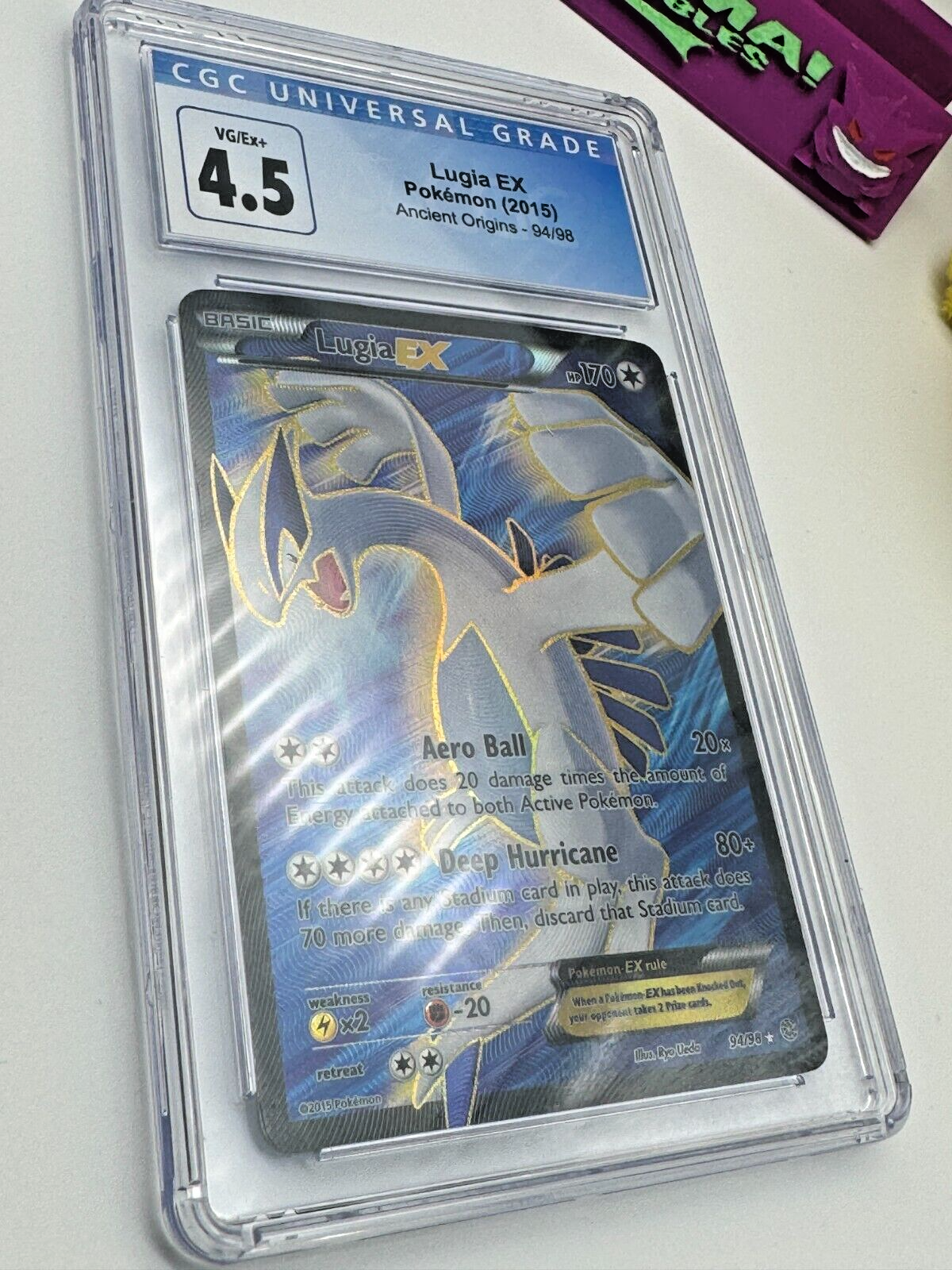 CGC 4.5 2015 Pokemon XY Ancient Origins Lugia EX 94/98 English Full Art