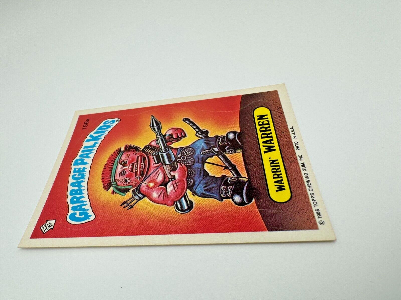 1986 Topps Garbage Pail Kids Series 4 WARRIN' WARREN # 156A GPK MADE IN USA