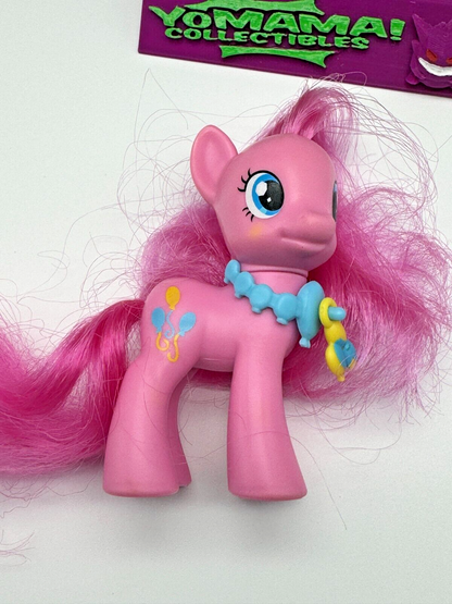 2010 Hasbro My Little Pony Pinkie Pie G4 3" Brushable Pink w/ Necklace MLP