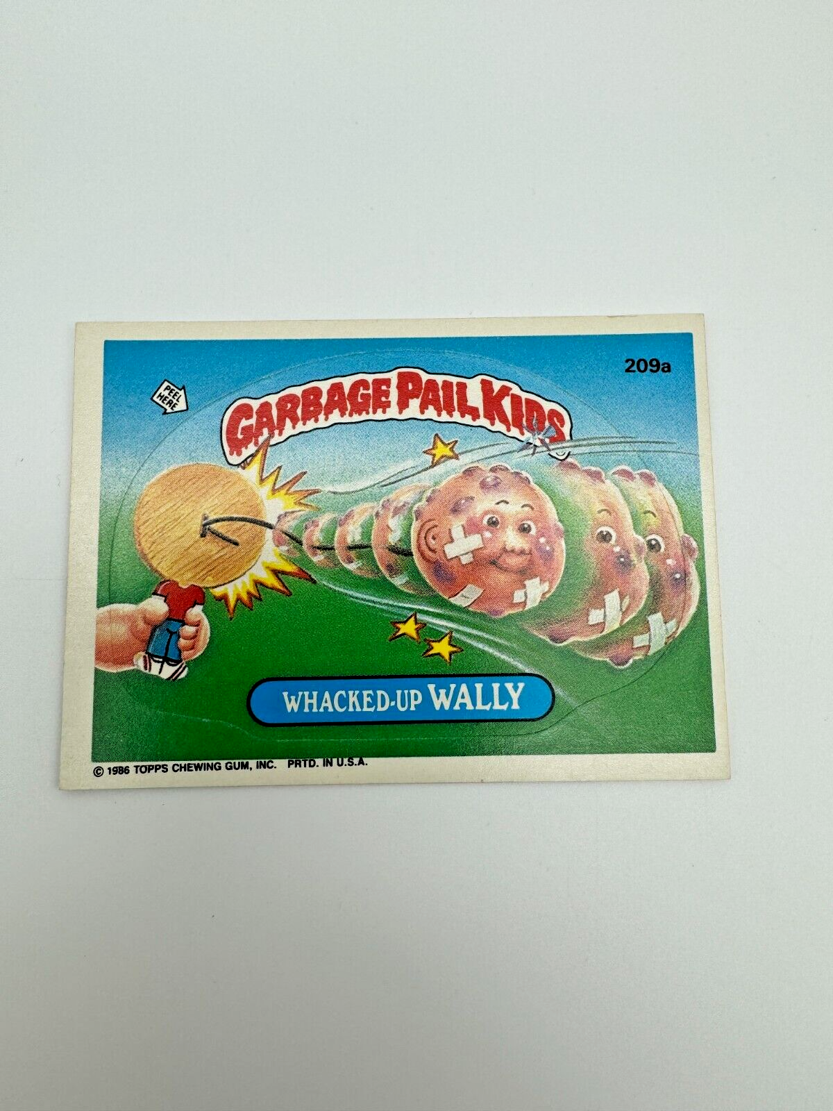 1986 Topps Garbage Pail Kids Series 6 Whacked Up Wally # 209a GPK USA