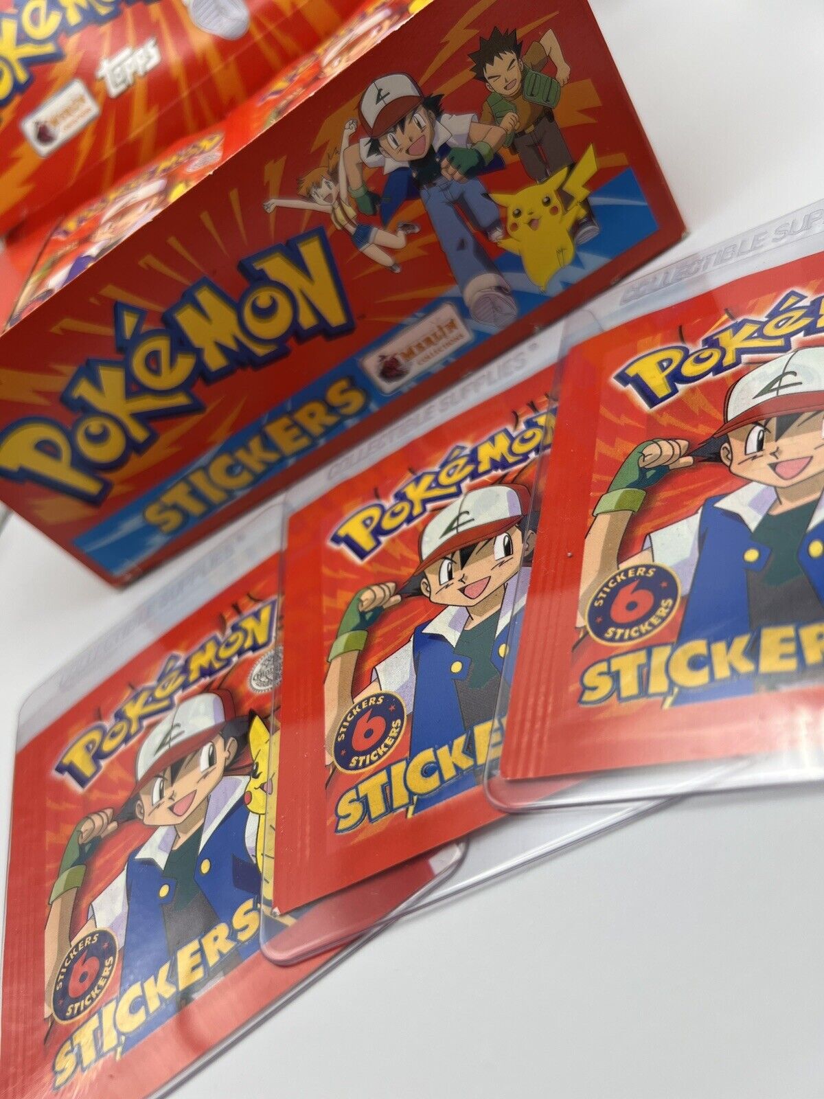 Topps Merlin Stickers Pokemon Factory Sealed Vintage 1999 1x Pack w/ FREE GIFT