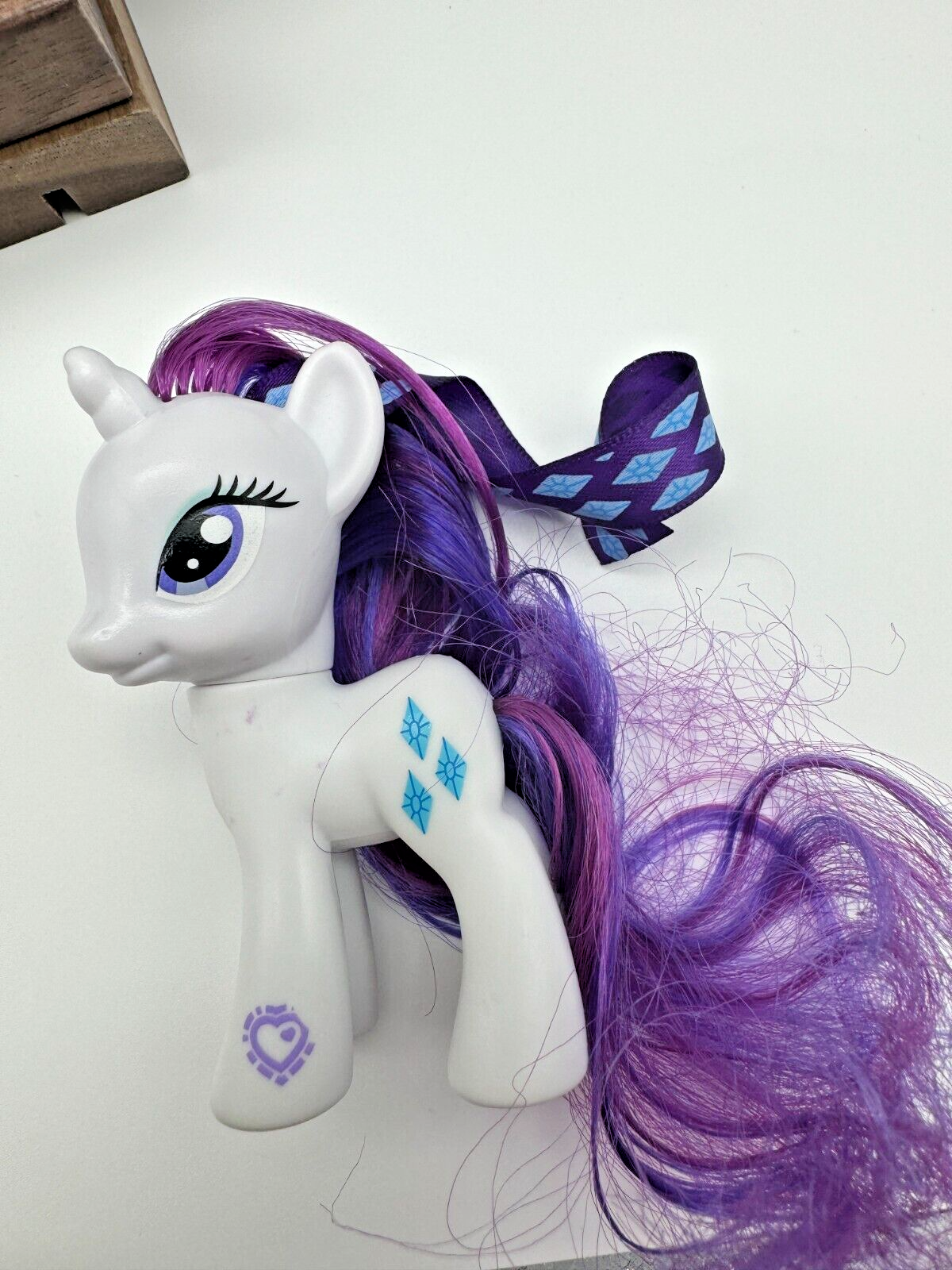 2010 Hasbro My Little Pony Rare W/Ribbon Attached  G4 Rarity Authentic 3" MLP