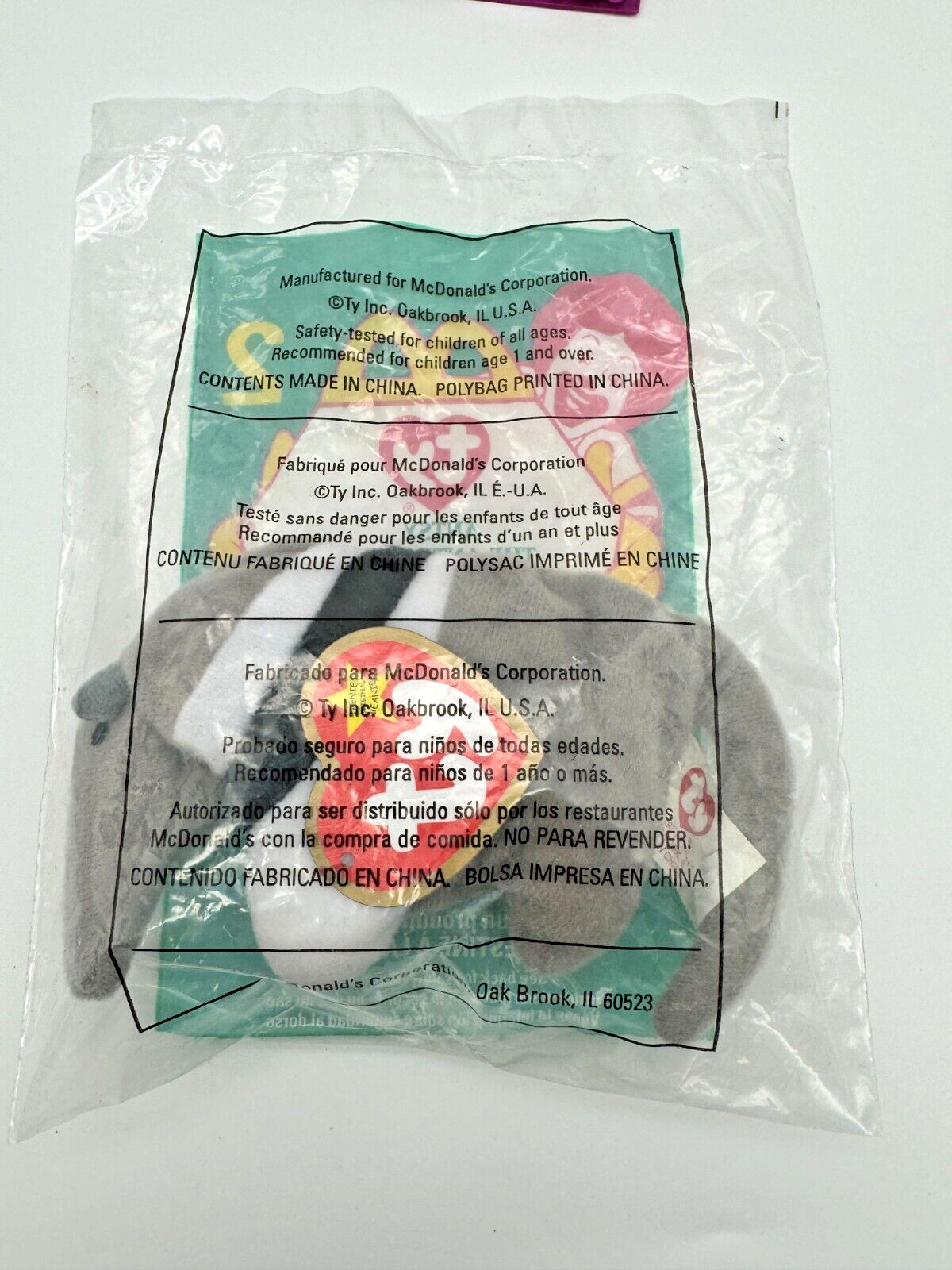 SEALED 1999 McDonalds TY ERROR Antsy The Anteater Teenie Beanie Babies Plush #2