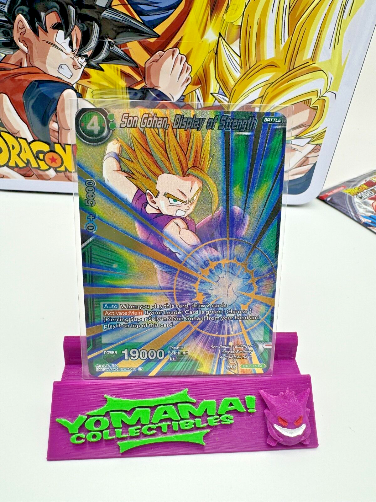 2019 Dragon Ball Z Super CCG Son Gohan, Display of Strength Gold Foil EX06-16 EX