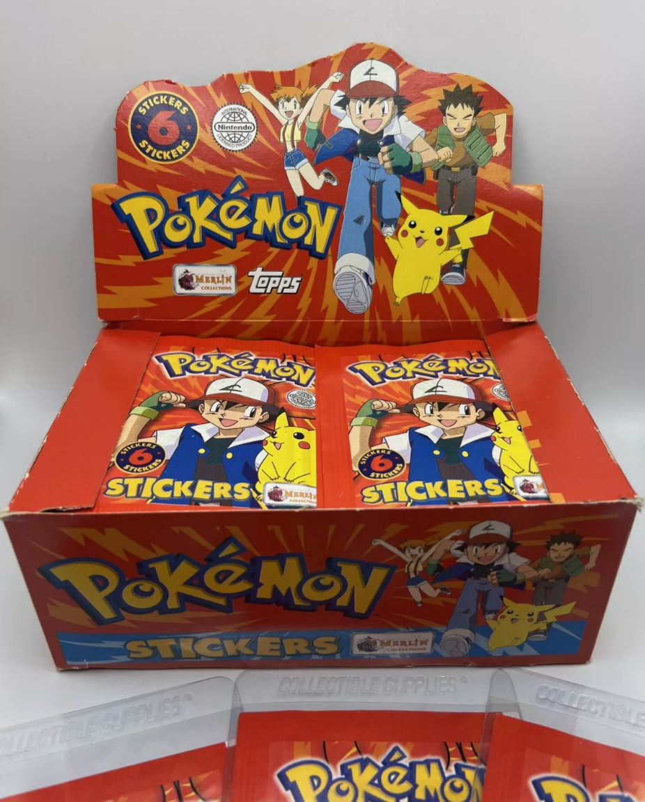 1999 Topps Merlin Stickers Pokemon Factory Sealed Vintage Packs